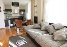 If, when entering from the kitchen you can see into two other rooms, then using a different color for each far wall will create the feeling of depth. Design For Small Living Room With Open Kitchen