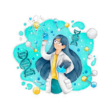 Female Scientist With Long Hair And Glas Free Vector Freepik Freevector Woman Character Cartoon Science Biology Art Chemistry Art Science Art
