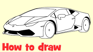 Join the lines to create the windscreen, window, a bumper in the front, door, and the rear. Sport Car Drawing Easy Dunia Belajar
