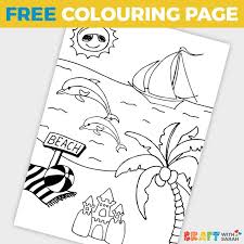 In case you don\'t find what you are looking for, use the top search bar to search again! Summer Beach Coloring Page Craft With Sarah