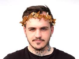 Men's Gold Leaf Crown, Headband, Hair Laurel, Toga Costume, Greek Wedding,  Headpiece, Roman, Groom, Gold Leaf Garland, LARP, Gift for Him