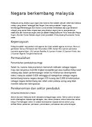 Enam belas peratus daripada penduduk malaysia bekerja melalui sejenis pertanian. Negara Berkembang Dan Negara Malaysia