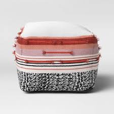 Outdoor bean bag, navy blue and white stripes, pouf chair, outdoor furniture, floor pillow, floor cushion, outdoor beanbag cover. Outdoor Pouf Red Black White Opalhouse Target