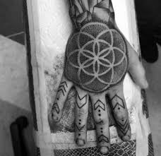 Of Life Negative Space Dotwork Creative Geometric Hand Tattoos For Men Hand Tattoos For Guys Hand Tattoos Tattoos For Guys
