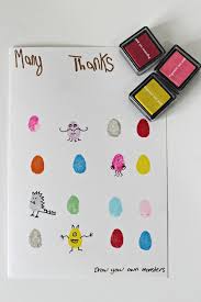It doesn't take long to add your personal touch. Fingerprint Monster Thank You Cards Mum In The Madhouse