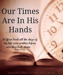 United In The Word Our Times Are In The Hand Of God
