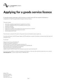 applying for a goods service licence nz transport agency