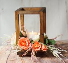 Reclaimed Wood Candle Lantern Centerpiece Rustic Wedding Table Decoration Farmhouse Dec Rustic Candle Lanterns Lantern Table Centerpieces Wood Candle Lantern