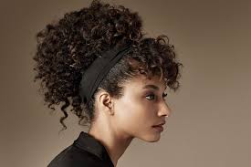 Middle zigzag part with half tied brown hair Curtain Bangs Tied Up Hair Novocom Top