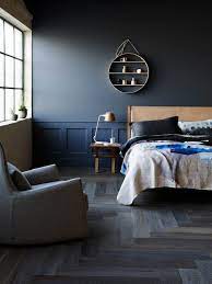 Daring To Go Dark How To Bring A Designer Edge To Your Home Blue Bedroom Design Oak Bedroom Bedroom Interior
