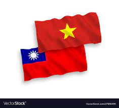 Flags vietnam and taiwan on a white background Vector Image