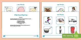 Teach letter sounds and phonics using these letter sounds videos and lessons. Phase 1 Silly Soup Rhyming Game Teacher Made