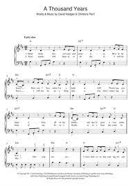 A Thousand Years Sheet Music Sheet Music Piano Sheet Music Easy Violin Sheet Music