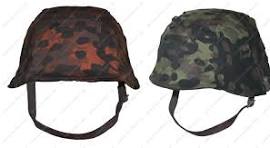 German Helmet Cover For M35, M40, M42 Helmets - Camouflage Cloth Cover With  Elastic Band - 24x38cm
