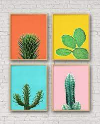 Cactus Set Colorful Cactus Print Colored Cacti Cactus Printable Art By Lilaprints Cactus Wall Art Modern Green Printable Art Cactus Wall Art Cactus Print