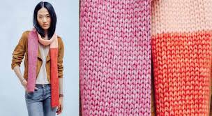 L Echarpe Tricolore Au Point Jersey Modele Echarpe Tricot Facile A Tricoter Tricot Point Jersey