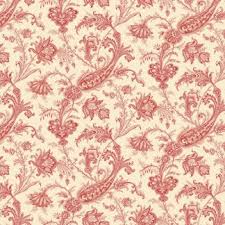 Carlisle Fabric Half Yard Kathy Hall Jacobean Floral Cream With Red Large Scale Print Designer Quilt Fabric Andover A 8469 R Fabric Sweets