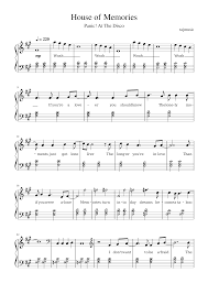 In your house of memories. House Of Memories Panic At The Disco Sheet Music For Piano Solo Musescore Com