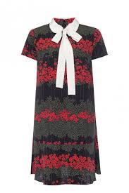 Patterned Dress With Short Sleeves Red Valentino Vitkac