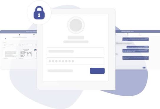 Secure client login portal web dashboard