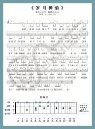 尤克里里指弹谱 岁月神偷 songs sheet music ukulele
