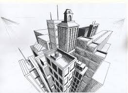 Easy 3 Point Perspective Drawing Birds Eye View 3 Point Perspective Sketch Perspective Drawing Architecture Perspective Art Perspective Sketch