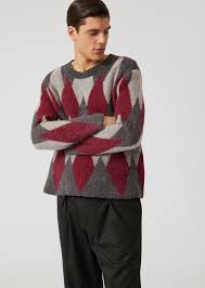 4,5 von 5 sternen 13 49,99 € 49,99 € Pullover Aus Einer Wolljacquard Mischung Mit Rautenmuster Herren Emporio Armani