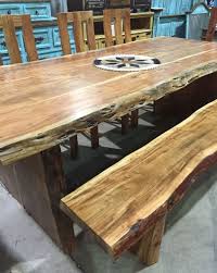 Live Edge Dining Table Bench Chairs Live Edge Dining Table