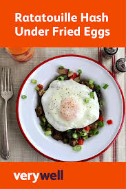 Low Fodmap Vegetarian Ratatouille Hash Under Fried Eggs Recipe Recipe Fodmap Recipes Recipes Vegetarian