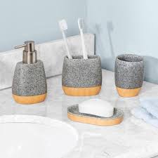 ✅ free shipping on many items! Honey Can Do 4 Piece Bathroom Accessories Set In Resin Grey Bth 08731 The Home Depot