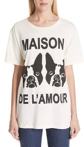 Gucci Maison De L Amour Dog Print Cotton Jersey Tee Printed Cotton Dog Print Jersey Tee