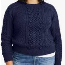 Crew cable knit cardigan and save up to 70% off at poshmark now! J Crew Sweaters Womens Jcrew Xxs Navy Popcorn Cable Knit Sweater Poshmark