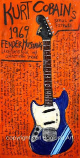 Kurt Cobain Guitar Picture Guitar Art Guitar Posters Kurt Cobain Art