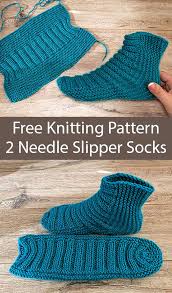 Slippers to any size free knitting pattern. Easy Two Needle Ribbed Slipper Socks In 2021 Knitted Slippers Pattern Sock Knitting Patterns Knit Slippers Free Pattern