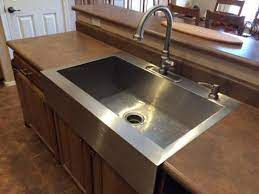 Kohler Vault Top Mount Apron Front Stainless Steel 36 In 4 Hole Single Bowl Kitchen Sink K Kitchen Sink Decor Kitchen Sink Decor Ideas Farmhouse Sink Kitchen