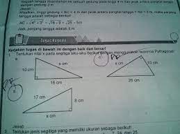 Rumus trigonometri dan contoh contoh soal beserta jawabannya. Tentukan Nilai X Pada Segitiga Siku Siku Berikut Dengan Menggunakan Teorema Pythagoras Tolong Brainly Co Id