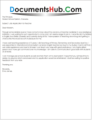 Application Letter For Teaching Position
