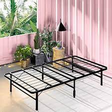 Instead, they use slats laid across the frame to support the mattress. Amazon Com Zinus Smartbase Zero Assembly Mattress Foundation 14 Inch Metal Platform Bed Frame No Box Spring Needed Sturdy Steel Frame Underbed Storage Narrow Twin Furniture Decor