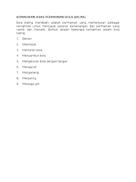 Add to my workbooks (0) download file pdf embed in my website or blog add to google classroom. Kemahiran Asas Bola Baling