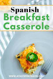 Easy Spanish Breakfast Casserole Vegetarian Breakfast Bake Recipe Breakfast Casserole Breakfast Recipes Easy Breakfast