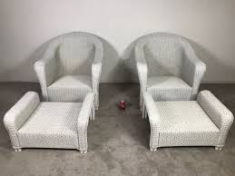 They provide different ambience to the room. Pair Of Lloyd Flanders Loom Wicker Outdoor Chairs With Ottomans And Frog Cushions White High End
