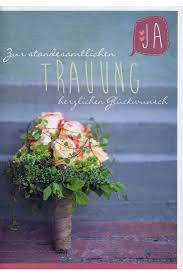 Man sollte niemanden heiraten, den man nicht vorher in einem stau getestet hat. Karte Trauung Hochzeitsstrauss