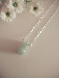 Free Shipping Genuine Green Jade Hulu Pendant Necklace Etsy Gemstone Necklace Pendant Sterling Silver Chains