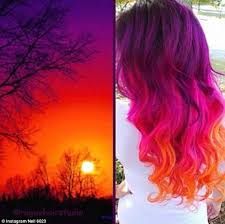 Forget Galaxy Hair Sunset Hair Is The Next Big Thing Sunset Hair Color Sunset Hair Hair Dye Colors