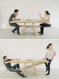 The Idea Behind Marleen Jansen 8217 S See Saw Table Is That It Helps Ensure That Everyone Stays At The Table Until The Meal Is Fin Seesaw Furniture Cool Stuff