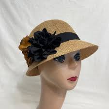 Great Gatsby Hat With Cotton and Lace, Grey Cloche Hat, Lace Downton Abbey  Hat, High Tea Hat, Flapper Hat, Summer Cloche Hat, 1920s Cloche