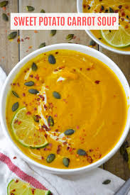 Sweet Potato Carrot Soup Recipe Sweet Potato Carrot Soup Vegan Vegetable Soup Recipes Sweet Potato Carrot Recipe