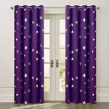 Amazon Com Anjee Navy Blue Blackout Curtains With Silver Stars For Boys Bedroom Thick Grommet Window Curtain Panel Curtains Grommet Curtains Purple Curtains