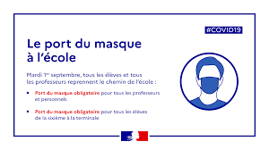 Il est également fortement recommandé dans les locaux professionnels où la distanciation physique est difficile à respecter (halls d'accueil, salles de restauration collective avant. Gouvernement On Twitter Covid19 Le 1er Septembre Le Port Du Masque A L Ecole Devient Obligatoire Pour Tous Les Eleves De La Sixieme A La Terminale Ainsi Que Pour Tous Les Professeurs