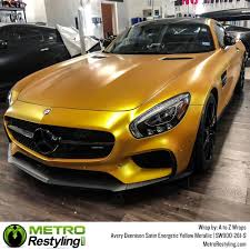 Black And Yellow Car Design Avery Dennison Satin Metallic Energetic Yellow Metro Restyling Cool Sports Cars Car Wrap Vinyl Wrap Car